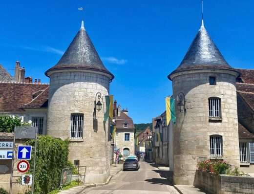 View of town of Chablis, visited during a Brocard wine tasting