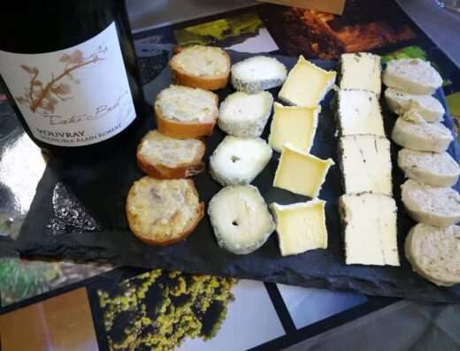 Cheese and wine pairing after Vouvray vineyards visit