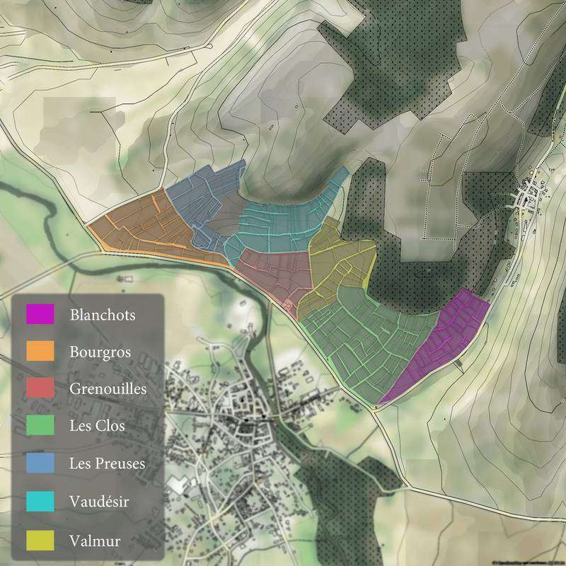 Map of Chablis grand crus