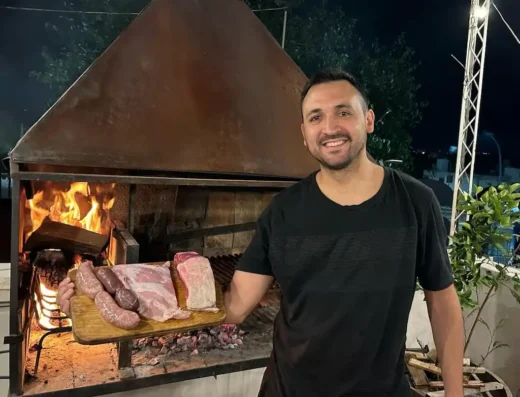 Local presenting asado meet in Mendoza, on a local tour with Malbec tasting