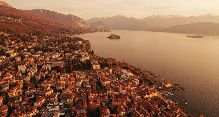 Stresa (lake major) aerial view