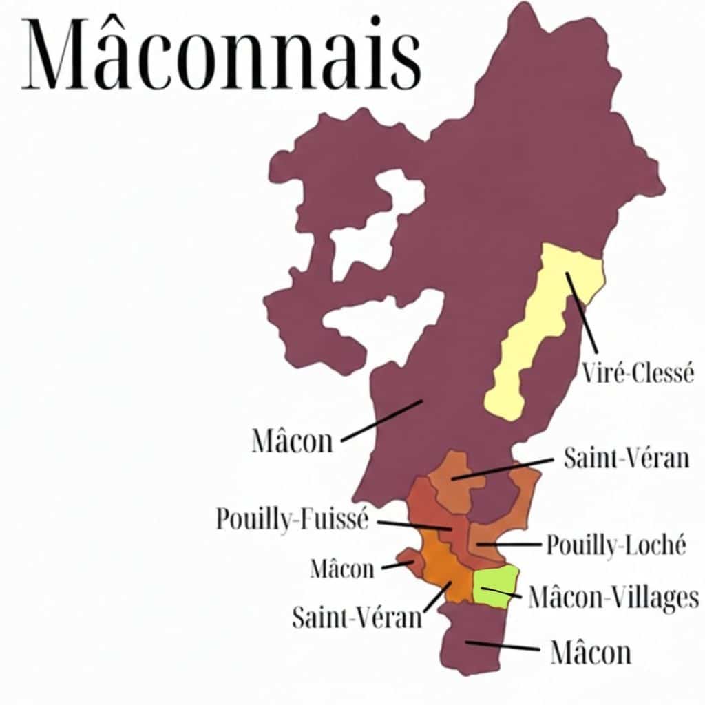 Maconnais wine region map
