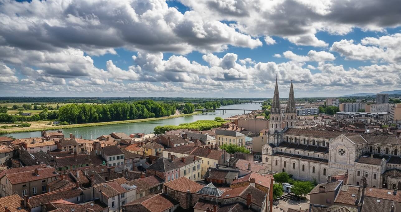 Mâcon City view from the sky