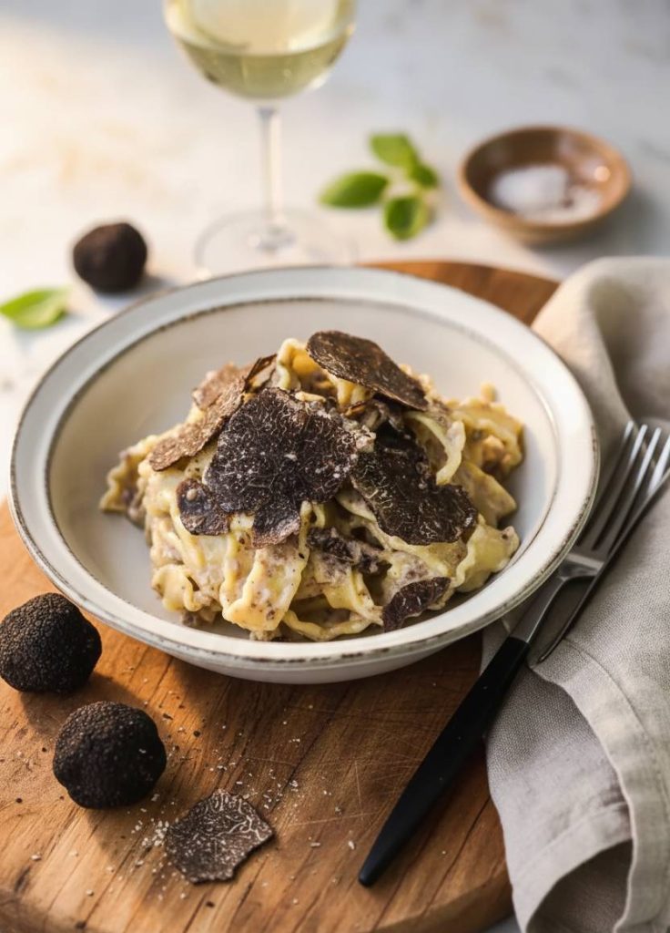 truffle pasta and white Cote de Beaune wine pairing