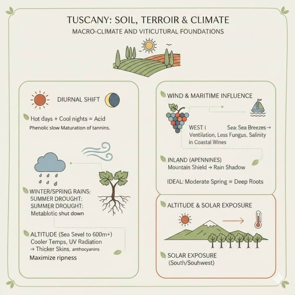Clilate impact on Tuscany wines infography