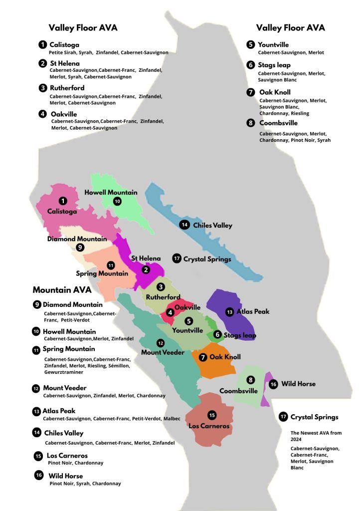 Napa Valley AVA map