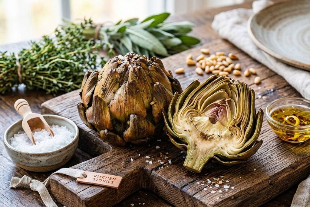 Grilled artichokes