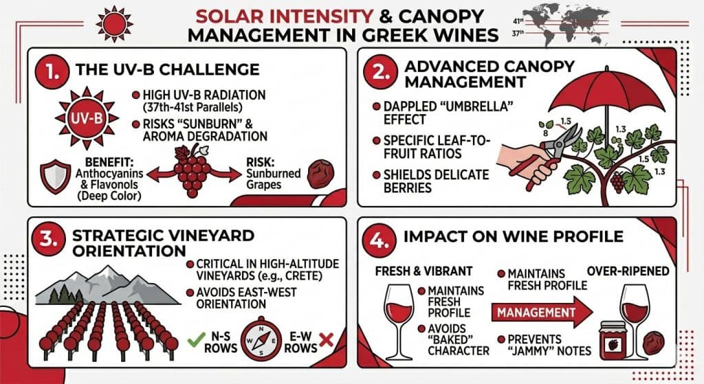 solar radiations influence on greek wines
