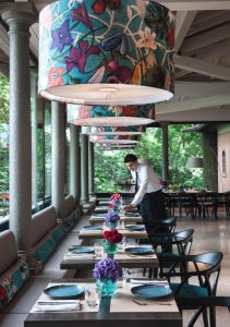 View of restaurtant from Albereta relais et Chateaux, Erbusco, Lombardy