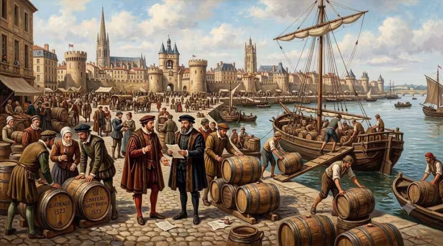 Paintungs of wine merchants in Bordeaux, Rennaissance