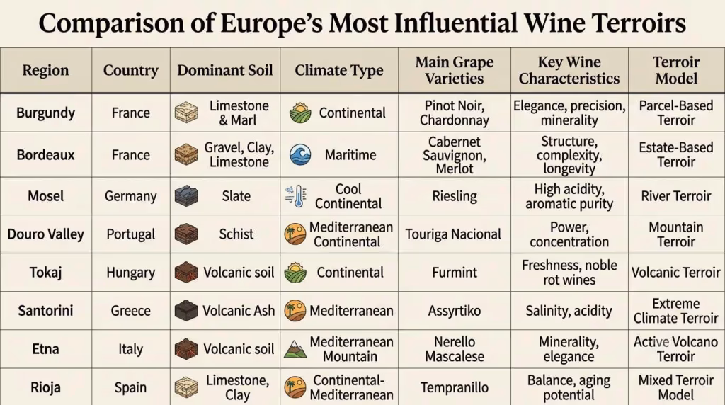 mazin wine terroir of Europe, comparison