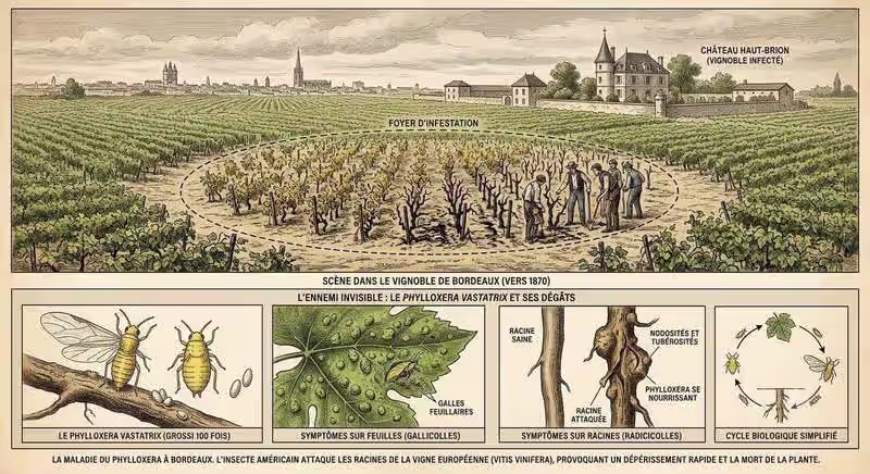 painting of phyloxera disease in Bordeaux