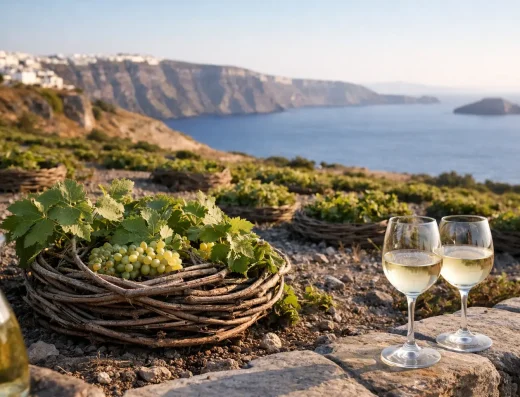 Santorini’s Assyrtiko and Basket-Woven Vines