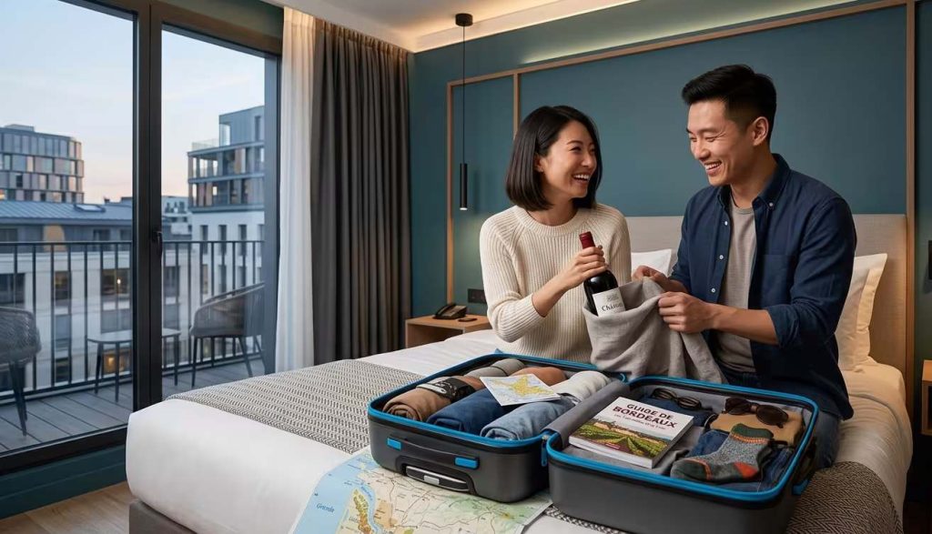 wrappin wine in luggage