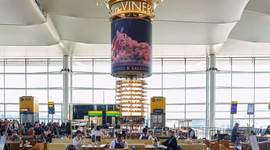The Vinery wine bar at London Heathrow Airport.