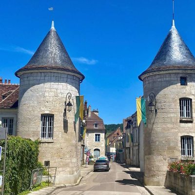View of town of Chablis, visited during a Brocard wine tasting